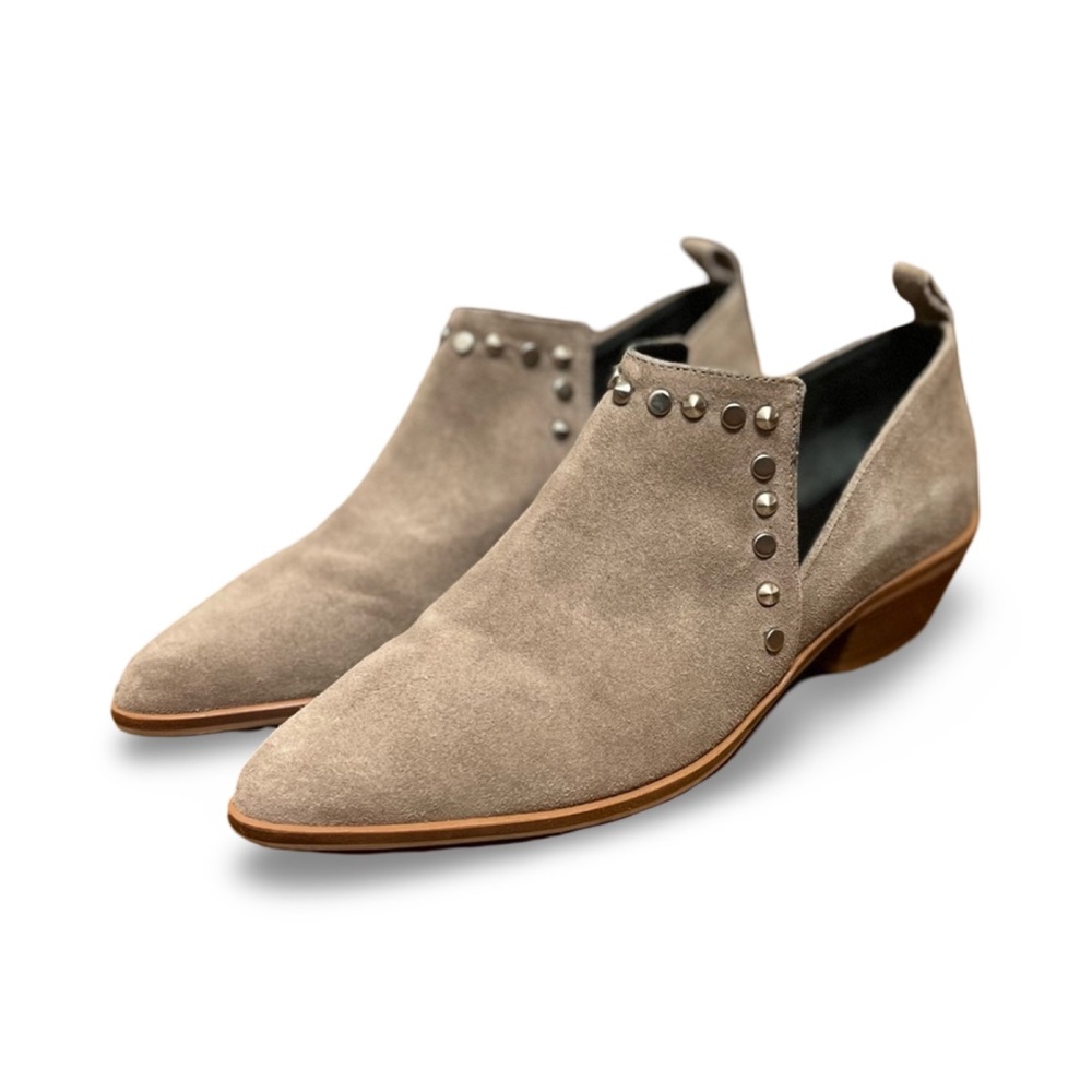 Rebecca Minkoff Suede Studded Taupe Sand Ankle Booties size 8 M
